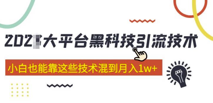 大平台黑科技引流技术，小白也能靠这些技术混到月入1w+(2022年的课程）-小柒笔记