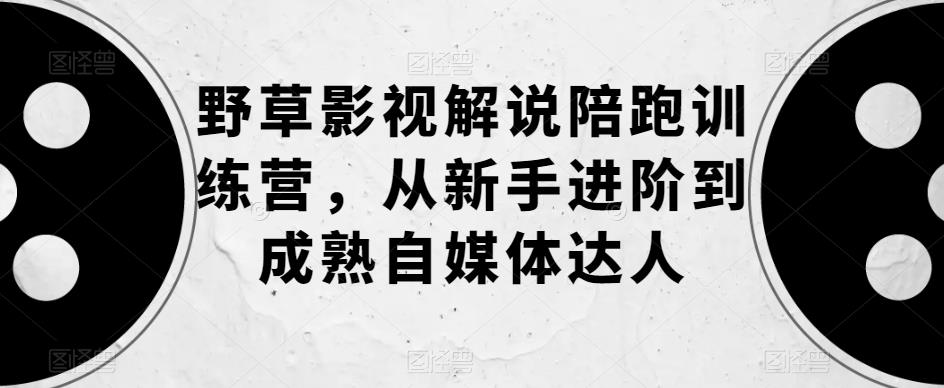 野草影视解说陪跑训练营，从新手进阶到成熟自媒体达人-小柒笔记