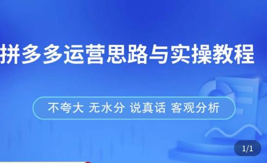 拼多多店铺运营思路与实操教程，快速学会拼多多开店和运营，少踩坑，多盈利-小柒笔记