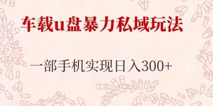 车载u盘暴力私域玩法，长期项目，仅需一部手机实现日入300+-小柒笔记