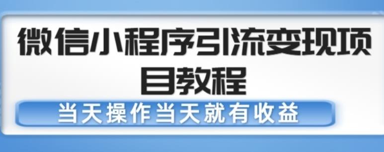 微信小程序引流变现项目教程，当天操作当天就有收益，变现不再是难事-小柒笔记