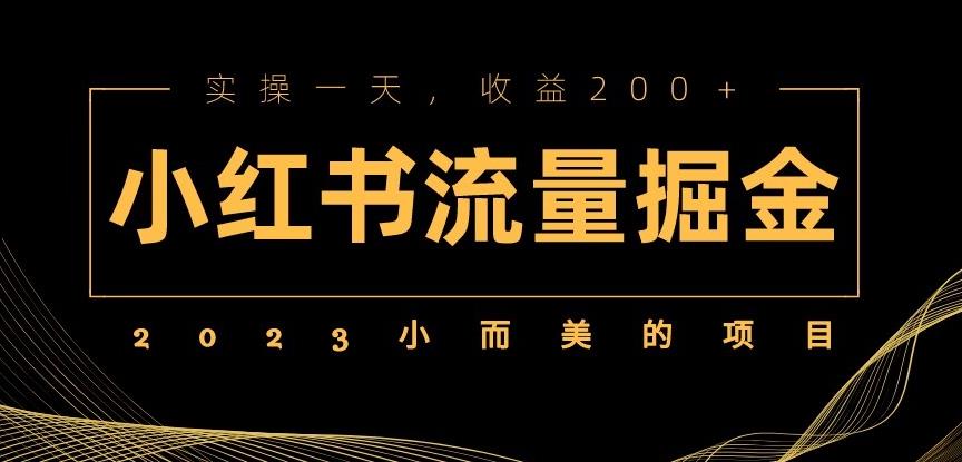 2023小而美的项目，小红书流量掘金，实操一天，收益200+【揭秘】-小柒笔记