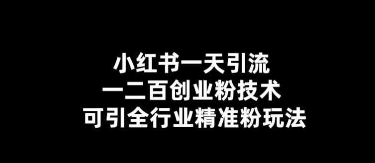 小红书一天引流一二百创业粉技术，可引全行业精准粉玩法【仅揭秘】-小柒笔记