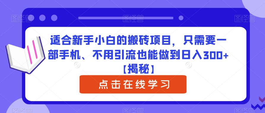 适合新手小白的搬砖项目，只需要一部手机、不用引流也能做到日入300+【揭秘】-小柒笔记