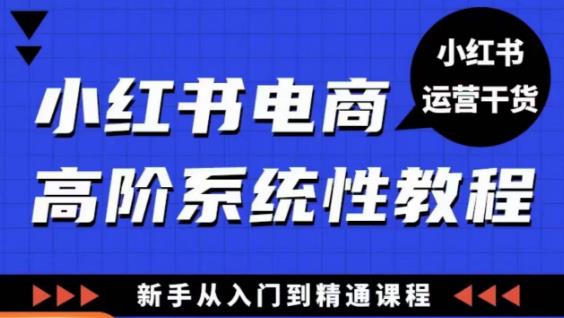 小红书电商高阶系统教程，新手从入门到精通系统课-小柒笔记