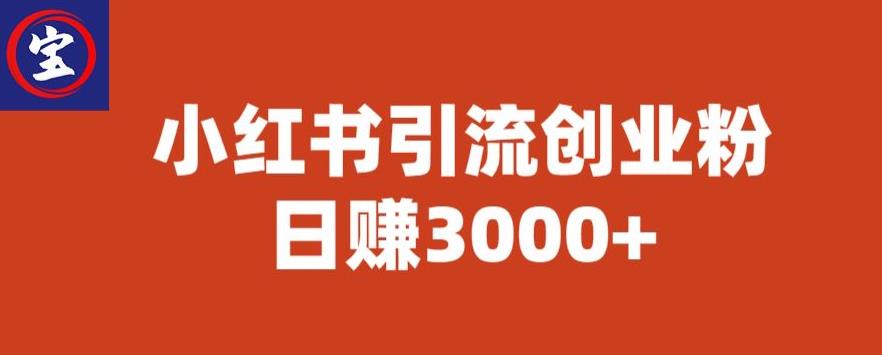 宝哥小红书引流创业粉，日赚3000+【揭秘】-小柒笔记