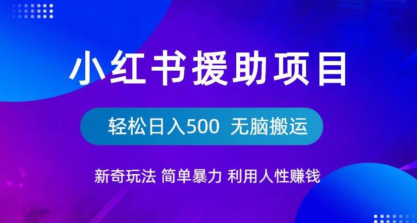 小红书援助项目新奇玩法，简单暴力，无脑搬运轻松日入500【揭秘】-小柒笔记