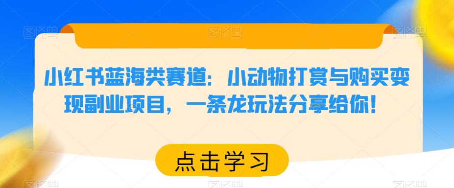 小红书蓝海类赛道：小动物打赏与购买变现副业项目，一条龙玩法分享给你！-小柒笔记