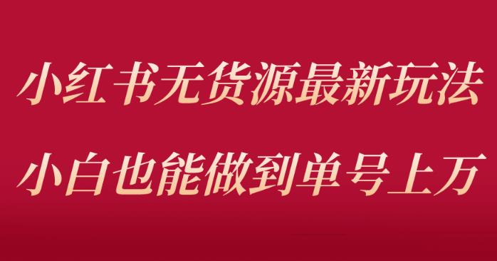 小红书无货源最新螺旋起号玩法，电商小白也能做到单号上万（价值3980元）-小柒笔记