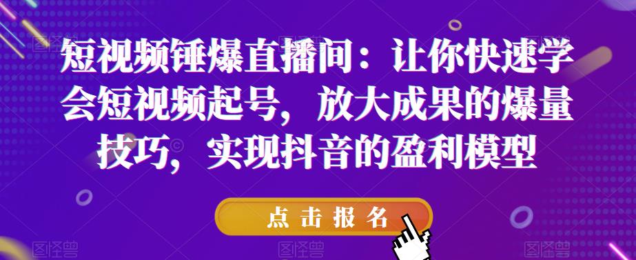 短视频锤爆直播间：让你快速学会短视频起号，放大成果的爆量技巧，实现抖音的盈利模型-小柒笔记