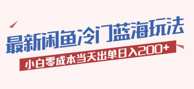 2023最新闲鱼冷门蓝海玩法，小白零成本当天出单日入200+【揭秘】-小柒笔记