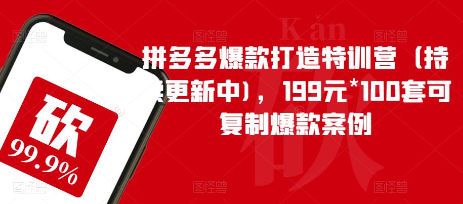 拼多多爆款打造特训营（持续更新中)，199元*100套可复制爆款案例-小柒笔记