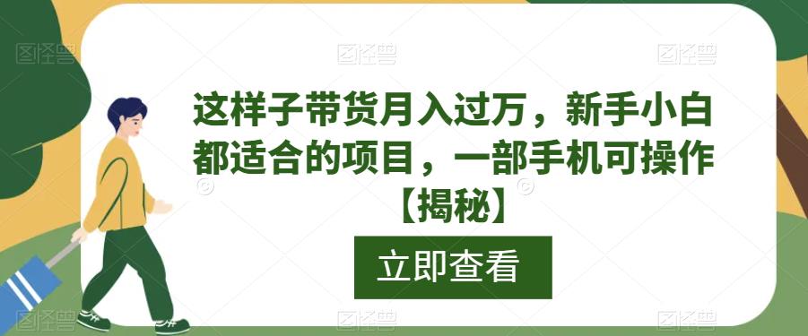 这样子带货月入过万，新手小白都适合的项目，一部手机可操作【揭秘】-小柒笔记