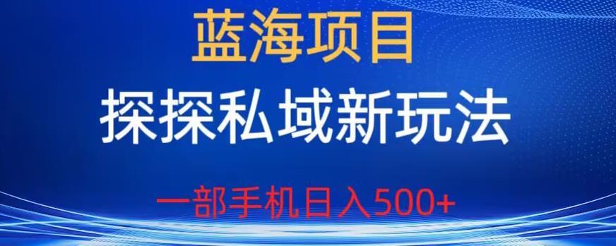 蓝海项目，探探私域新玩法，一部手机日入500+很轻松【揭秘】-小柒笔记