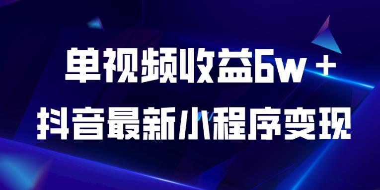 抖音最新小程序变现项目，单视频收益6w＋，小白可做【揭秘】-小柒笔记