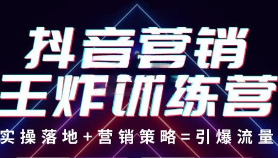 抖音营销王炸训练营，实操落地 营销策略=引爆流量（价值8960元）-小柒笔记