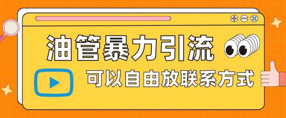 油管暴力引流，可以自由放联系方式【揭秘】-小柒笔记