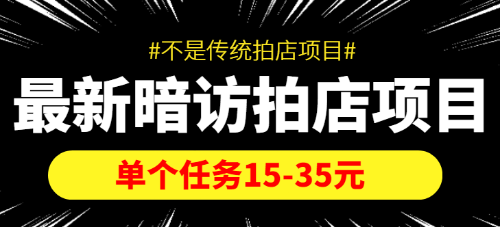 最新暗访拍店信息差项目，单个任务15-35元（不是传统拍店项目）-小柒笔记