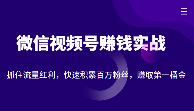 微信视频号赚钱实战：抓住流量红利，快速积累百万粉丝，赚取你的第一桶金-小柒笔记