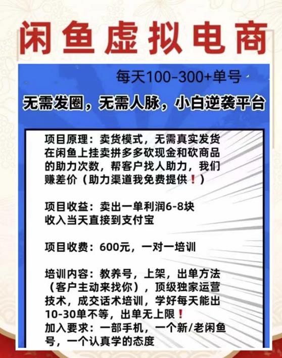 外边收费600多的闲鱼新玩法虚似电商之拼多多助力项目，单号100-300元插图1