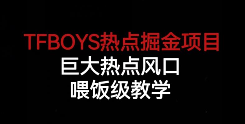 TFBOYS热点掘金项目，巨大热点风口，喂饭级教学-小柒笔记