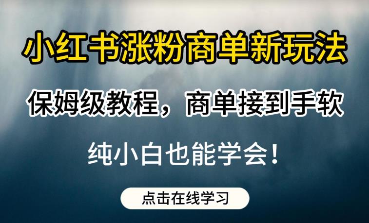 小红书涨粉商单新玩法，保姆级教程，商单接到手软，纯小白也能学会【揭秘】-小柒笔记