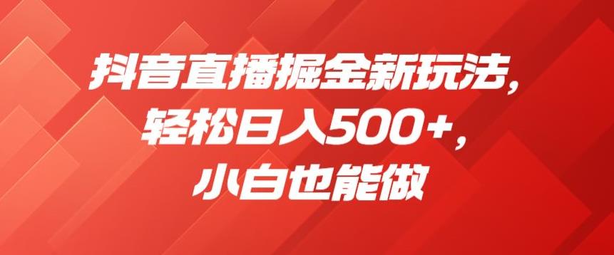 抖音直播掘金新玩法，轻松日入500+，小白也能做【揭秘】-小柒笔记