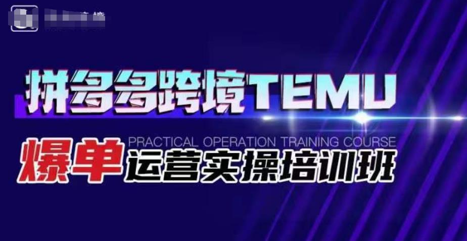 拼多多跨境TEMU爆单运营实操培训班，海外拼多多的选品、运营、爆单-小柒笔记