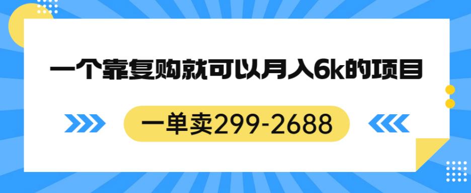 一单卖299-2688，一个靠复购就可以月入6k的暴利项目【揭秘】-小柒笔记