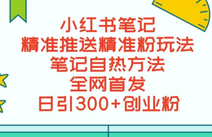 最新小红书笔记精准推送2000+精准粉，单日导流私欲最少300【脚本+教程】-小柒笔记