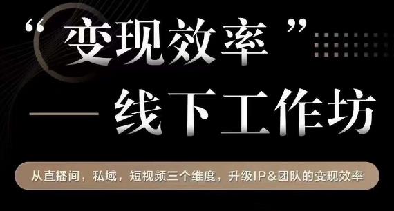 变现效率线下工作坊，从‮播直‬间、私域、‮视短‬频‮个三‬维度，升级IP和团队变现效率-小柒笔记