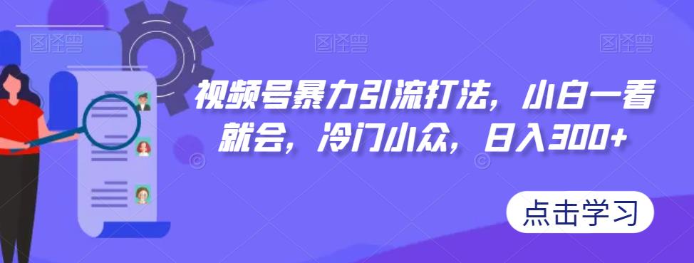 视频号暴力引流打法，小白一看就会，冷门小众，日入300+【揭秘】-小柒笔记