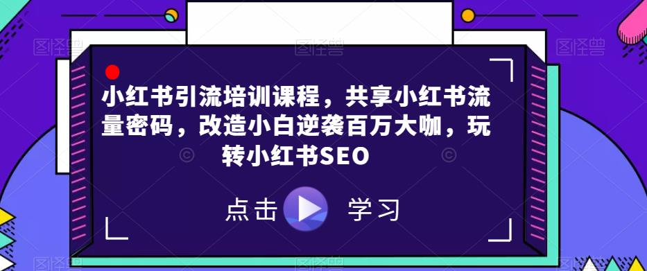 小红书引流培训课程，共享小红书流量密码，改造小白逆袭百万大咖，玩转小红书SEO-小柒笔记