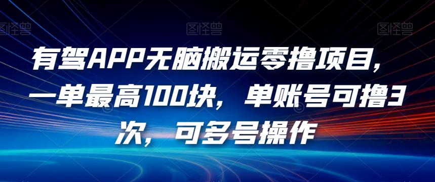 有驾APP无脑搬运零撸项目，一单最高100块，单账号可撸3次，可多号操作【揭秘】-小柒笔记