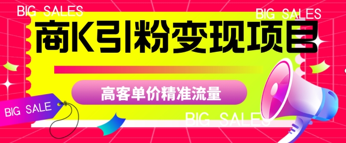 商K引粉变现项目，高客单价精准流量【揭秘】-小柒笔记