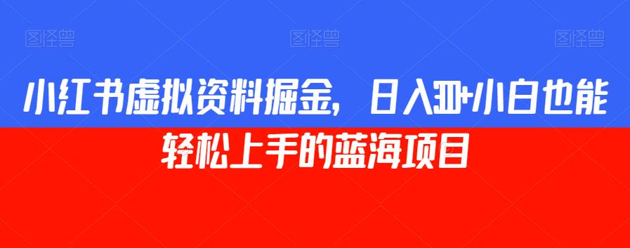 小红书虚拟资料掘金，日入300+小白也能轻松上手的蓝海项目【揭秘】-小柒笔记