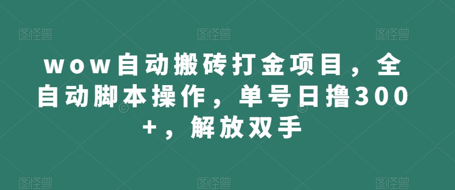 wow自动搬砖打金项目，全自动脚本操作，单号日撸300+，解放双手【揭秘】-小柒笔记