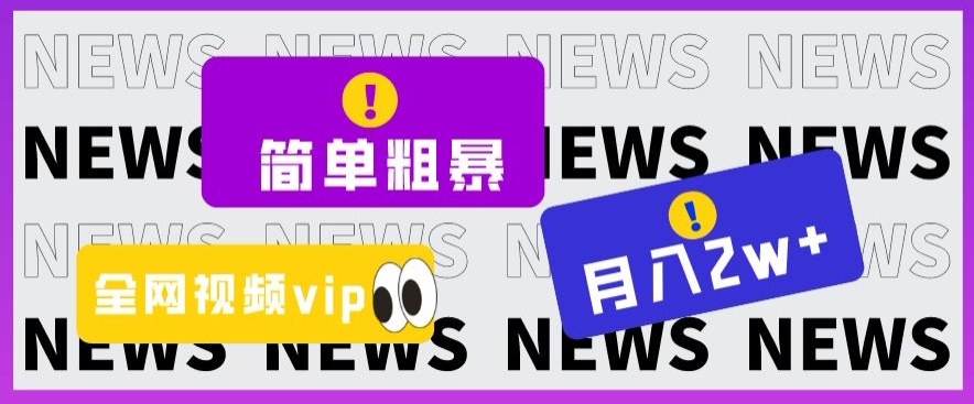 简单粗暴零成本，高回报，全网视频VIP掘金项目，月入2万＋【揭秘】-小柒笔记