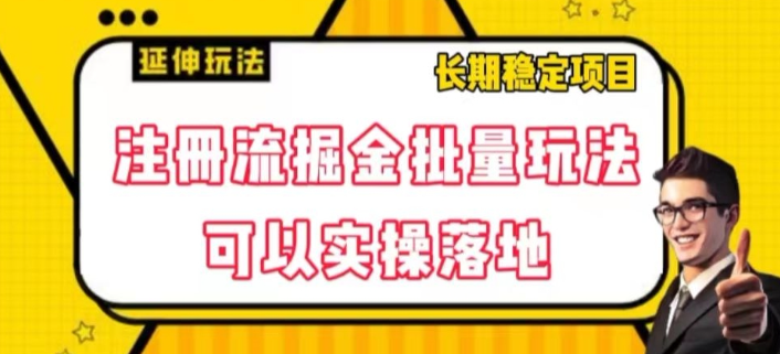 注册流掘金批量玩法，可以实操落地【揭秘】-小柒笔记