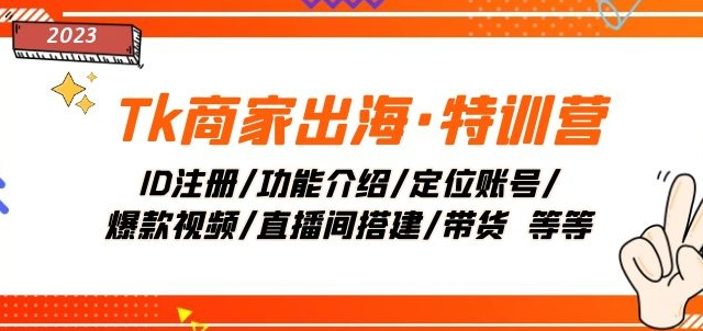 Tk商家出海·特训营：ID注册/功能介绍/定位账号/爆款视频/直播间搭建/带货-小柒笔记