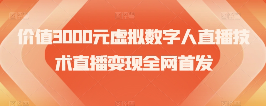 价值3000元虚拟数字人直播技术直播变现全网首发【揭秘】-小柒笔记