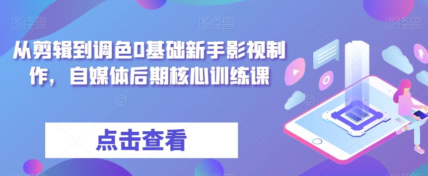 从剪辑到调色0基础新手影视制作，自媒体后期核心训练课-小柒笔记