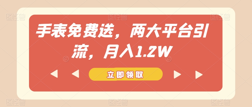 手表免费送，两大平台引流，月入1.2W【揭秘】-小柒笔记