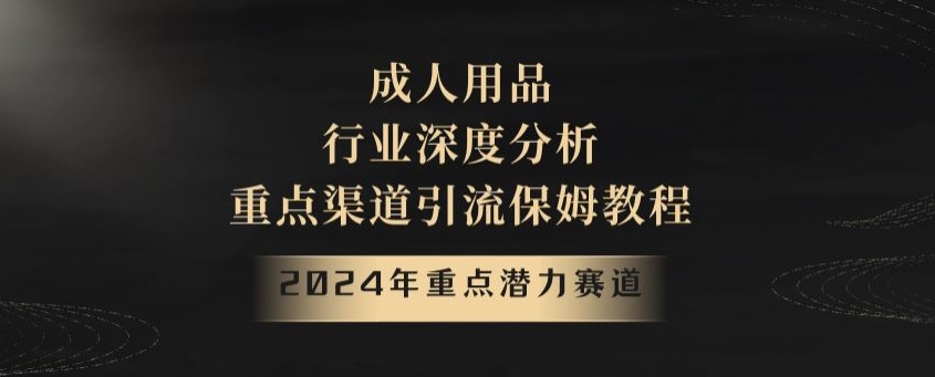 2024年重点潜力赛道，成人用品行业深度分析，重点渠道引流保姆教程【揭秘】-小柒笔记