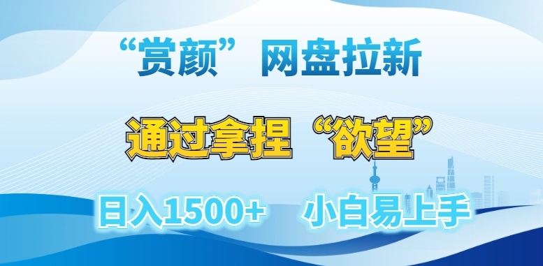 “赏颜”网盘拉新赛道，通过拿捏“欲望”日入1500+，小白易上手【揭秘】-小柒笔记