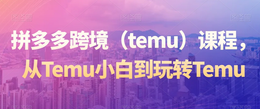 拼多多跨境（temu）课程，从Temu小白到玩转Temu-小柒笔记