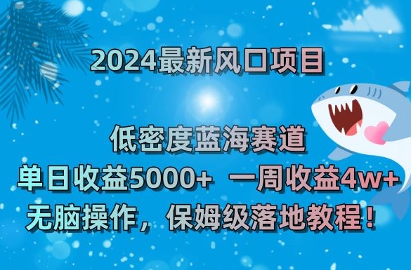 2024最新风口项目，低密度蓝海赛道，单日收益5000+，一周收益4w+！【揭秘】-小柒笔记