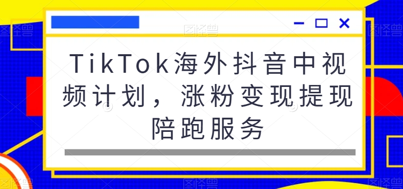 TikTok海外抖音中视频计划，涨粉变现提现陪跑服务-小柒笔记