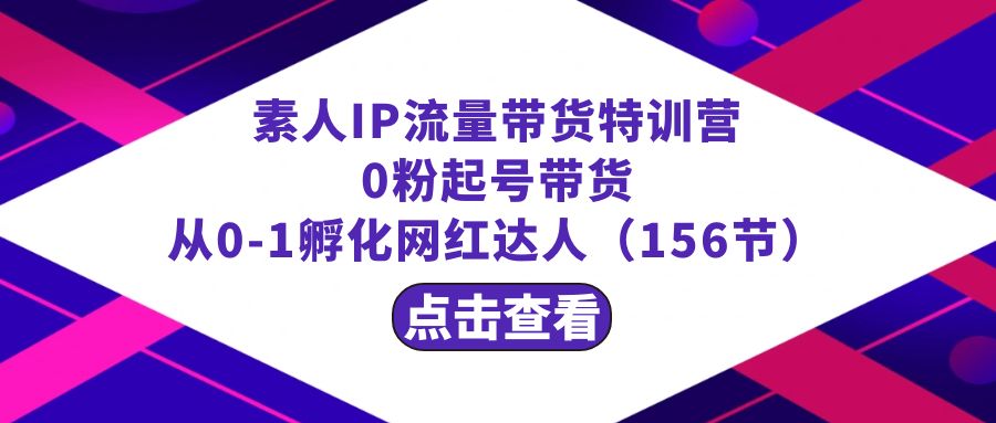 繁星·计划素人IP流量带货特训营：0粉起号带货 从0-1孵化网红达人（156节）-小柒笔记