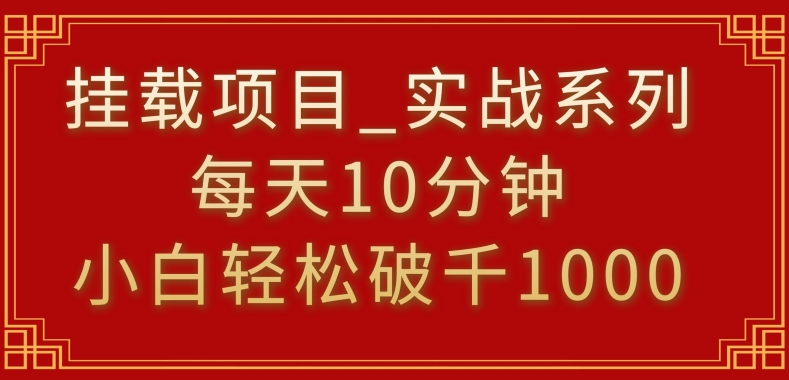 挂载项目，小白轻松破1000，每天10分钟，实战系列保姆级教程【揭秘】-小柒笔记